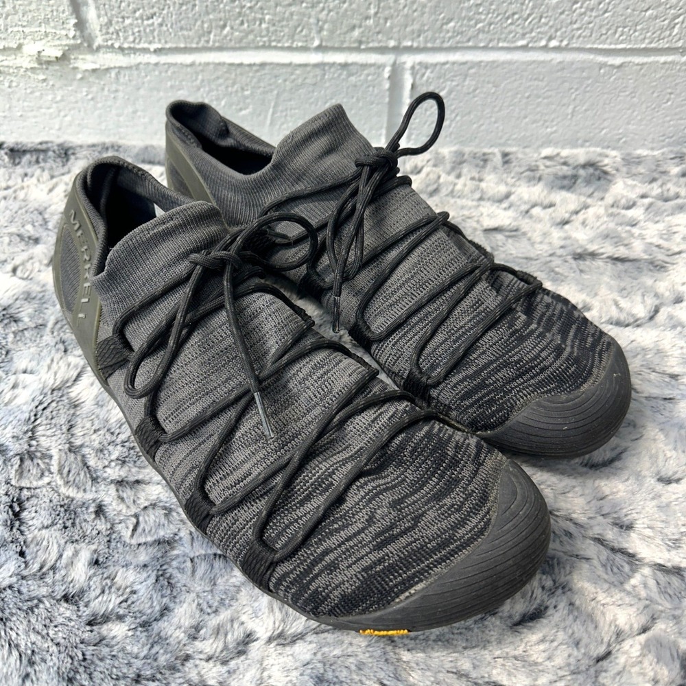 Merrell Vapor Glove 4 3D Black Grey Knit Barefoot Shoes / Mens 13